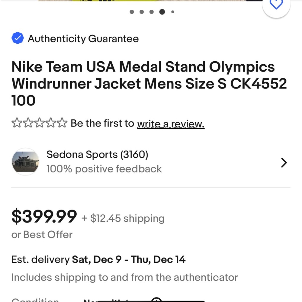 Net 2020 Nike Olympic Zip up - Picture 2 of 7